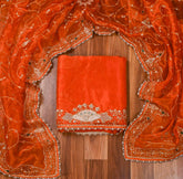 Glass Shimmer Orange Unstitched Suit